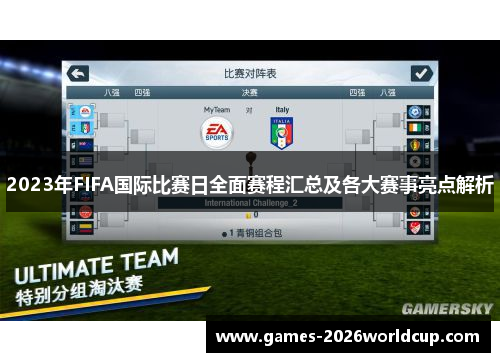 2023年FIFA国际比赛日全面赛程汇总及各大赛事亮点解析